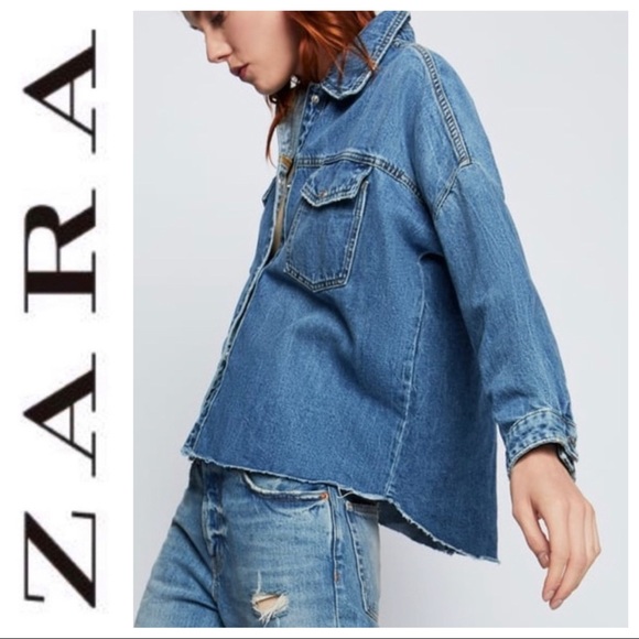 zara oversized denim shirt